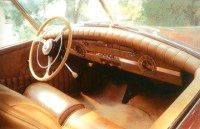 The interior of the 1940 Packard Darrin was notable for its padded dash.