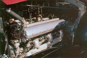 The 1937 Rolls-Royce Phantom III touring limousine was powered by a V-12 engine.