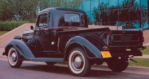 This 1938 Dodge RC pickup represented the end of an era: It was the last to wear the old "Dodge Brothers" radiator badge. See more classic truck pictures.”width=