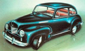 1940s Willys 6/66 concept car two-door sedan.