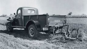 This Dodge Power Wagon photographed in July 1950 sported a mower.