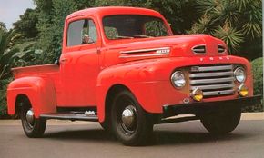 Korean War jitters sent car and truck buyersinto a frenzy in 1950; they snapped up 148,956 F-1pickups alone. See more classic truck pictures.