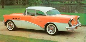 The two-tone paint job was a popular feature of the 1956 Buick Special Riviera Coupe.