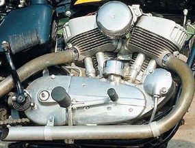 The unit-construction flathead V-twin formed the basis for Harley's upcoming overhead-valve Sportster engine.