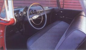 1959 Chevrolet El Camino interior trim and upholstery were akin to that used on low-line Biscayne and Brookwood cars.