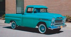 Chevrolet's Fleetside pickups took over in late 1958 from the Cameo Carrier as Chevy's sporty pickup. Pictured is a 1959 Chevrolet Fleetside pickup. See more classic truck pictures.