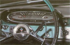 The 1961 AMC/Rambler Ambassador featured a stylized two-tone interior that matched the sculptured exterior.