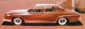 A rendering of the proposed 1962 Dodge conveysmany of design details championed by Virgil Exner.