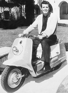 Actor James Garner toured Hollywood on a1963 Harley-Davidson Topper.