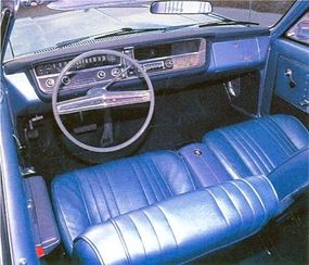 A buckets-and-console interior added to the 1965 Skylark's sporting nature.