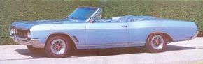 This restyled 1966 Skylark Gran Sport convertible  design details. See more pictures of Buicks.