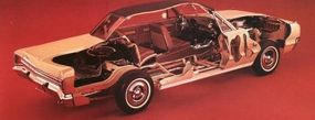 A second cutaway look at the 1965 Dodge Monaco's engine and interior features.