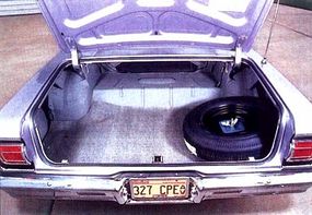 The 1965 Chevelle has ample space in the trunk.