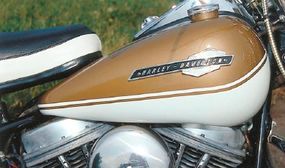 The 1965 Harley-Davidson FL Electra-Glide gas tank.