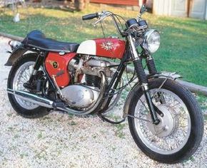 BSA's 650-cc twins were similar in specification,but not in looks, to those offered by Triumph.See more motorcycle pictures.