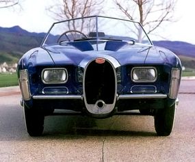 The 1966 Exner Bugatti Roadster by Ghia had a modern-but-classic exterior, highlighted by a traditional Bugatti-style grille.