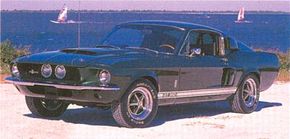 Mustang put on weight and inches for 1967, and the Shelby followed suit. The GT-350 (shown) featured a 306-bhp 289 V-8.