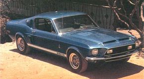 The 1968 GT-500's 428 V-8 engine was boosted to 360 bhp.
