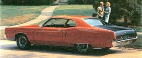 The 1969 Marauder X-100 was distinguished from the base model by fancier trim and a matte-black rear deck.