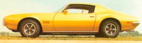 The five-spoke Rally II wheels were a very popular option for the 1970 1/2 Pontiac Firebird.