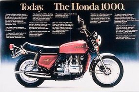 An early Gold Wing ad consisted of little more than glowing reports from various motorcycle magazines.