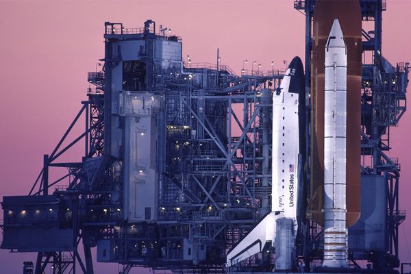 Space Shuttle on launch pad