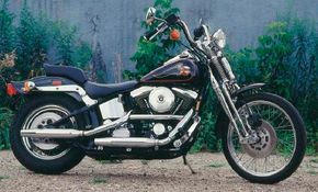  During Harley's 85th Anniversary, the 1988 FXSTS Softail Springer was one of three models selected to wear commemorative paint and badges. See more motorcycle pictures.