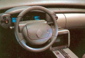 The array of futuristic instruments on the 1988 Renault Megane concept car included an Atlas screen which acted as a personal vehicle guide.