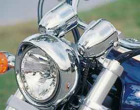 Forks, handlebars, bullet-shaped instruments, and headlight were slathered in chrome.