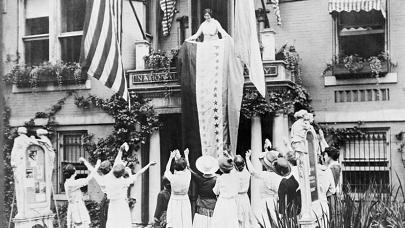 suffragettes celebrating