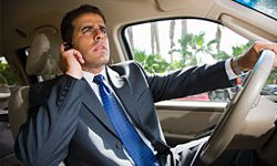 Studies suggest that talking on a cell phone while driving roughly quadruples a person's risk of being involved in a crash.