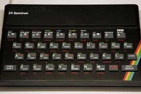 A Sinclair ZX Spectrum computer on display at the Science Museum in London, 2006.