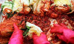 Not only does kimchi have a strong odor, but it's appearance is rather bloody.