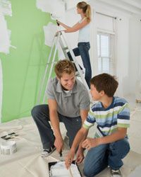 Family painting room green
