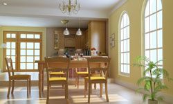 Dining room with lots of natural light