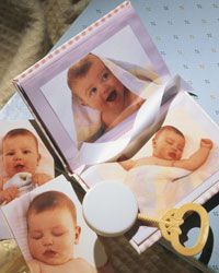 Photo album with baby pictures