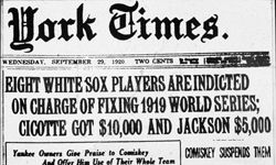 On Sept. 29, 1920, the front page of The New York Times ran this headline about the Black Sox scandal.