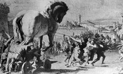 Artist Giovanni Battista Tiepolo's depiction of the infamous Trojan Horse.