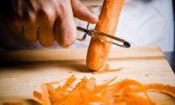 peeling carrots