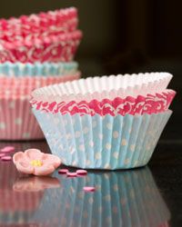 Cheerful cupcake liners perk up basic chocolate or vanilla cakes.