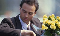 Man looking at watch