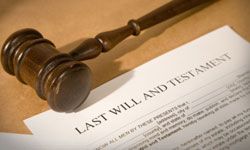 Last will and testament with gavel