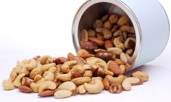 Nuts are full of vitamins and can lower cholesterol.