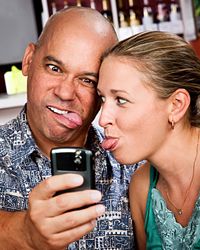 Couple making funny face