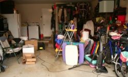 cluttered garage