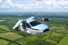 The Terrafugia TF-X — a four-seat, plug-in hybrid electric flying car with fly-by-wire vertical takeoff and landing (VTOL) capabilities.