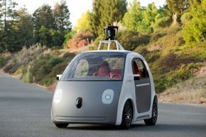 Google's latest self-driving car design — steering wheel and pedals not included.