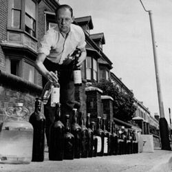 Early on, there were opponents of fluoride in public water supplies. This man from Birmingham, England, collects water from his friends in Warwickshire in 1964.