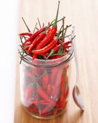 chili peppers in a jar