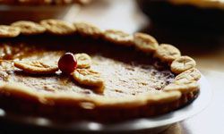 Pumpkin pie is a favorite for Thanksgiving.